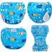 Luxja Reusable Swimming Diaper for Babies - Adjustable Washable Swim Trousers (0-3 Years) - 2 Pack Shell & Blue Fish - Buy Online on GoSupps.com