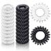 20 pieces of spiral hair tie hair tie spiral for girls and women strong support and hair -friendly telephone cable seamless hair tie (transparent and black)