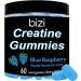 Bizi CREATINE Gummies 1000mg - Blue Raspberry Flavor - Pre-Workout Supplement for Men & Women - Vegan & Gluten Free - 60 ct - Buy Online on GoSupps.com
