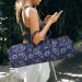 Boulder Bee Yoga Mat Bag - Large Carrier with Wet Pocket, Gym Tote for Women | Blue Cashew Flower Design | Yoga Gifts - Buy Online on GoSupps.com