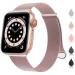 OULUOQI for Apple Watch Band Series Ultra SE 8 7 6 5 4 3 2 1 38mm 40mm 41mm 42mm 44mm 45mm 49mm Women and Men, Stainless Steel Mesh Loop Magnetic Clasp Replacement for iWatch Band ( 38mm/40mm/41mm Rose Gold) A--Rose Gold 38mm/40mm/41mm