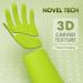 Vgo Household Gloves with Lining - Reusable Cleaning Gloves in TPE, Latex-Free, Thicker, Antislip, Multifunctional - 1 Pair Large (Lemon Green) - Buy Online on GoSupps.com
