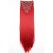 CAISHA by PRETTYSHOP XXL 20 Long 8 Pieces Set Clip In Hair Extensions, Synthetic Fiber Hairpiece - Straight Intense Red #3100 (CES120) - Buy Online on GoSupps.com