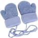 Infant Toddlers Winter Mittens | Cute Cartoon Gloves for Baby Girls Boys 0-3 Years | Plush Padded Knitted Mittens - Light Blue - Buy Online on GoSupps.com