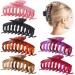GLAMFIELDS Large Claw Clips for Thick Hair 4.3 inch Hair Clip for Thick Hair Girls Hair Clips Claw Big Hair Clips for Thin Hair Matte Claw Clips Neutral Hair Clips Strong Hold Non Slip 6 Pack Pink Black Brown C...