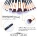 Qivange Professional Makeup Brushes Set with Holder and Cleaner - Black/Rose Gold (12pcs) - Buy Online on GoSupps.com