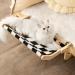 Cat Window Perch for Indoor Cats Sturdy Plush Cat Hammock Window Seat Bed Shelves No Drilling No Suction Cup, Saving Space Durable Steady Cat Shelf Chessboard