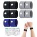Meiyyj travel sickness tapes for adults and children anti-indubnity bracelets for movement and morning nausea cubic straps for pregnant women acupressure nausea for car sea 5 pairs 2 pairs black+2 pairs gray+1 pair blue