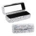 Rhinestone Lipstick Case with Mirror Bling Crystal Lipstick Case Diamonds Makeup Cosmetic Storage Box Lipstick Holder for Purse Ladies Fashion(Silver Color)