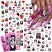 8 Sheets Halloween Ghost Nail Art Stickers Decals Cute Ghost Skull Blood 3D Self-Adhesive Designs Nail Stickers Nail Decorations Horror Halloween DIY Manicure Supplies Charms for Women and Girls