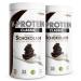 Vegan protein powder chocolate 2x1kg-V-protein-vegetable protein powder on peas protein base with 68% protein content-optimal protein value-vegan protein shake without soy & wheat chocolate (2 Pack)