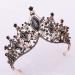 Baroque Queen Crystal Wedding Crown - Black Costume Party Hair Accessory for Women and Girls - Buy Online on GoSupps.com