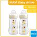 MAM Easy Active Baby Drinking Bottle Set of 2 (270 ml) with Soft Silicone Teat - Bee/Hedgehog Design, 0+ Months, 2 Count - Buy Online on GoSupps.com