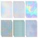 30 Sheets 6 Styles Transparent Holographic Overlay Holographic Vinyl Overlay Clear Holographic Laminate Sheets Adhesive Laminated Film Glossy Craft Sheet for Stickers, A4 Size, 8.3 x 11.7 Inches