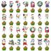 Christmas Cupcake Toppers Winter Cake Decorations Snowman Panda Penguin Cartoon Design Cake Toppers Picks for Winter Birthday Christmas Party Decoration Supplies (56pcs)