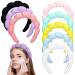Jexine 8 Pcs Puffy Spa Headbands for Women Cute Sponge Terry Towel Cloth Head Band Thick Fabric Headband Non Slip Skin Care Spa Hair Band Makeup Hair Accessory for Shower Washing Face Make up