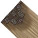 Moresoo Real Hair Extensions Clip Ombre Balayage - Remy Clip-In Extensions 120g 50cm #8/22 - Smooth Light Brown & Gold Blonde 7PCs - Buy Online on GoSupps.com