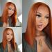 Ginger Orange Bob Wig Human Hair 13x4 Frontal Lace Wig 150% Density Straight Short Bob Wigs for Black Women - Buy Online on GoSupps.com