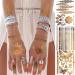 Bilizar 9 Sheets Flash Gold Temporary Tattoos - 110+ Designs Metallic for Women & Adults | Golden Lion, Sun, Moon, Star, Butterfly Glitter Tattoo Sticker | Fake Tattoos for Long-Lasting & Realistic Look - Buy Online on GoSupps.com