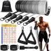 Fitness straps Set 150LBS 200LBS 250LBS Resistance Bands 5 Various strengths resistance tapes set with handles with ankle straps and door anchor portable backpack for indoor home gym and outdoor 150LBS resistance bands