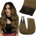 Youngsee Genius Weft Extensions Real hair Brown Soft real hair darker brown ombre light brown hairy 40cm treat extensions real hair extensions real hair virgin 25g #r3/8 40 cm 2-genius tresse- #r3/8
