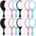 Yalikop 16 Pcs Retro Hand Held Mirror Vintage Handheld Vanity Cute Oval Decorative with Handle Compact Travel Makeup for Girls (Black, White, Blue, Pink)