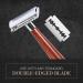 Complete Safety Razor Kit | Mahogany Wood Razor & Accessories | Perfect Men's Shaving Gift | Organic Soap & Bowl Included - Buy Online on GoSupps.com