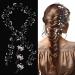 100cm Bridal Hair Vine for Wedding Crystal Hairband Silver Pearl Hair Accessories Extra Long Pearl and Crystal Beads Bride Head Piece Bridal Headpiece Hair Accessories for Women Girls Ladies
