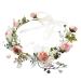 Floral Halo Boho Flower Headband Floral Crown Headpiece Hair Wreath with Ribbon Wedding Party Prom Photos Festival Pink by Vivivalue