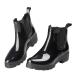 EYUSHIJIA Women's Short Rain Boots Waterproof Slip On Ankle Chelsea Booties 8 Black-a