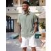 COOFANDY Men's Linen Short Sleeve Button Down Shirt - Light Green XL - Buy Online on GoSupps.com
