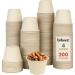 brheez 4 oz - Pack of 200 Disposable Bagasse Fiber Souffle Cups 100% Natural Biodegradable & Compostable Perfect for Condiments Small Portion & Samples Eco Friendly Paper Alternative - Natural Natural 4 oz - Pack of 200