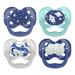Dr. Brown's Advantage Reversible Baby Pacifier, Breathable Open Shield for Max Airflow, 100% Silicone Rounded Bulb, Blue, 4 Count (Pack of 1) 4 Pack, Blue & Glow-in-the-Dark