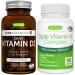 Igennus Daily Vitamin D3 + High Strength Triple Vitamin K Complex 2000iu Cholecalciferol + 2700mcg Advanced Bioactive Vitamin K1 & K2 (MK-4 & MK-7)
