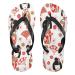 Mnsruu Japanese women's flip-flops with cherry blossom motif for home hotel spa bedroom travel XS for men and women X-Small multicolored