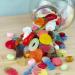 Great Joy Colorful Candy Mix in Pretty Slanted Neck Glass | International Shipping Available - Buy Online on GoSupps.com