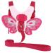 BTSKY Fluff Butterfly Baby Toddler Walking Harness with Safety Rein - Kids Anti-Lost Harness Leash Strap Belt Pink