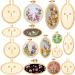 Mini Embroidery Hoop Wooden Mini Crossing Stitch Hoop Mini Ring Embroidery Circle for DIY Pendant Crafts  Round  Oval Vertical  Oval Horizontal (16 Sets)