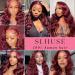 SLHUSE 99J Burgundy Lace Front Human Hair Wig 24 Inch - Body Wave HD Transparent Lace, Pre Plucked, Glueless, 180% Density - Wine Red - Buy Online on GoSupps.com