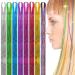 XFTOPSE Hair Tinsel 8 Colors Heat Resistant Sparkling Shiny Silk Fairy Hair for Women Girls Kids Glitter Extensions Tinsel Hair Kit for Cosplay Party Halloween Christmas Dress up