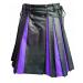 Leather Scottish rock men short medieval kilt retro rock short tartan skirt classic men's clothing men 5xl traditional clubwear black Scotland fold skirts purple m m