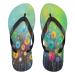 Mnsruu Abstract Floral Flip Flops Home Hotel Spa Bedroom Travel XS for Men Women