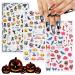 NICENEEDED 5D Halloween Nail Art Stickers 3 Sheets Stereoscopic Embossed Pumpkin Nail Decals Self-Adhesive Stickers with Skull Bat Witch Bloody Lips Design for Nail Art Decorations