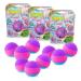 INKEE Pack Color Rainbow World - 9 Pack Scented Bath Bombs for Kids - 9 Bath Balls with 3 Different Color Layers (Pink Purple and Blue) Candy Floss Aroma and Argan Oil