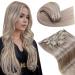 Laavoo real hair Extensions clip in blond hair extensions real hair clips ashblond highlighted platinum blonde clip in extensions real hair twice dupless 50cm 105g 7 piece #p19/60 50cm-105g 2.6 #p19/60