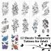 Cerlaza Temporary Tattoos for Women - Flower & Butterfly Design - Semi-Permanent Body Stickers - Waterproof - 12 Sheets - Buy Online on GoSupps.com