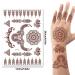 Brown Henna Temporary Tattoo Stickers - 6 Sheets for Women - Waterproof and Removable Fake Tattoos - DIY Body Art for Face, Arms, Legs - Sexy Lace Design - Buy Online on GoSupps.com