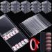 66 Pcs Artificial Nail Storage Box and Nail Art Display Stand Holder Set 15 Plastic False Nail Packaging Boxes 50 Clear Press on Nail Stand with 5 M Double Sided Tape for Acrylic Nails Practice Salon