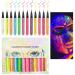 Matte Face Glitter | Colored Eyeliners | 12 Eyeliners Set Face Painting Liner Pigmented Graphic Liners Waterproof Neon Eyeliners Fluorescent Makeup Liner Perfect Use for Woman