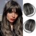 2PCS Hair Clip in Bangs  Curved Bangs Hair Clip Wispy Bangs with Temples Hairpieces Bangs Clip in Hair Extensions Air Fringe Clips on Bangs for Women Girls Daily Wear - Natural Black